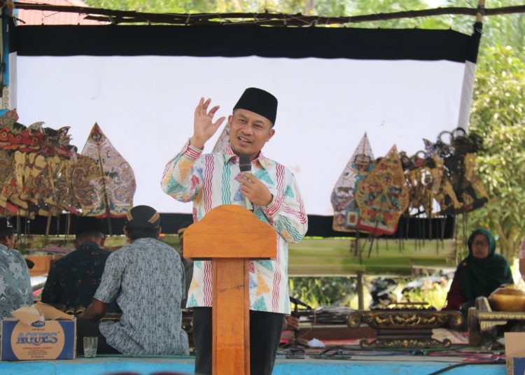 Foto Wakil Bupati Bengkalis Bagus Santoso saat memberikan sambutan