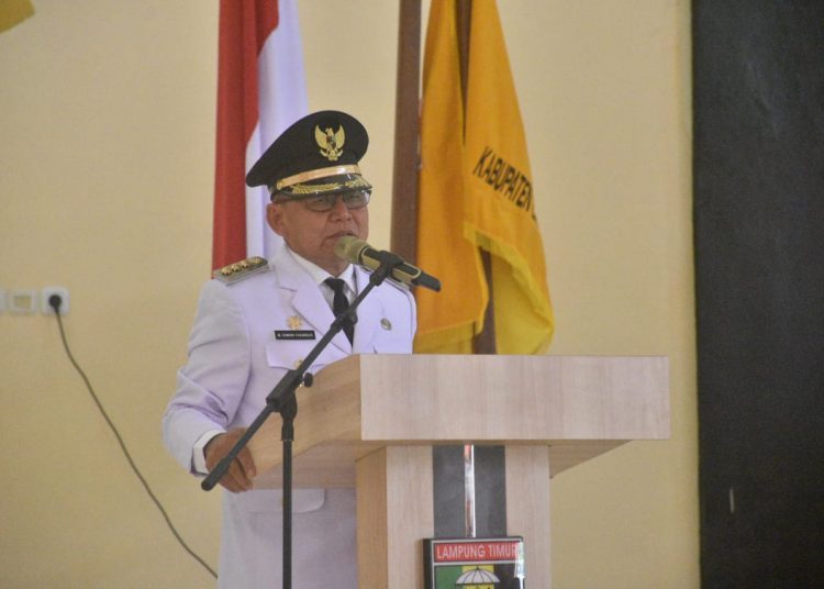 Bupati Lampung Timur M Dawam Rahardjo Memberi Sambutan