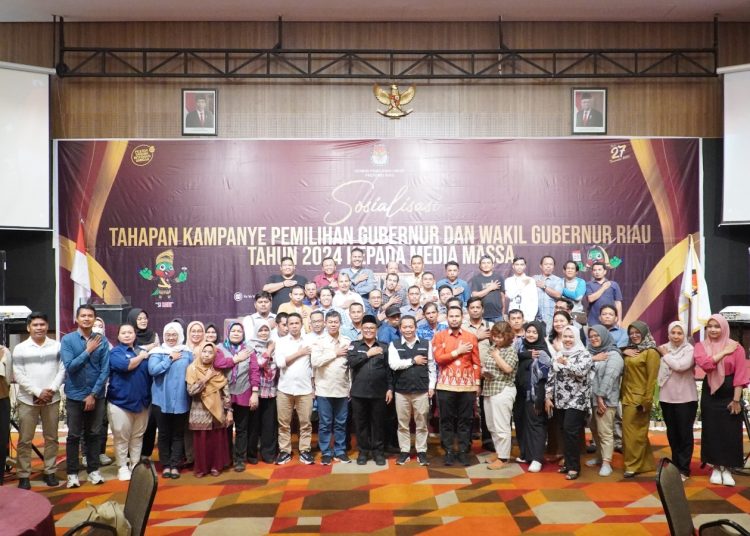 KPU  Riau  taja  sosialisasi   Tahapan  Kampanye Pemilihan Gubernur dan Wakil Gubernur Riau, Bupati dan Wakil Bupati, serta Walikota dan Wakil Walikota Tahun  2024 Kepada Media Massa di Hotel Premier bilangan Jalan Sudirman Senin (26/9/24).